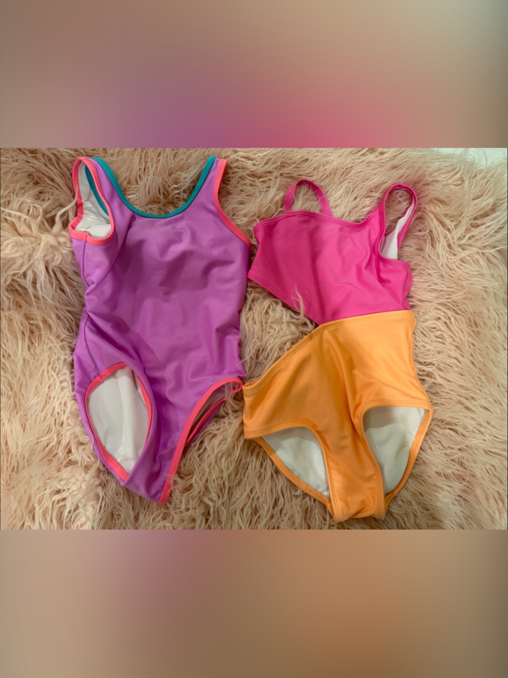 Cat & Jack Girls One-Piece Swimsuits in Purple, Pink & Orange